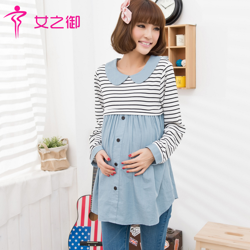 Maternity clothing spring maternity top maternity shirt maternity long-sleeve T-shirt 12700