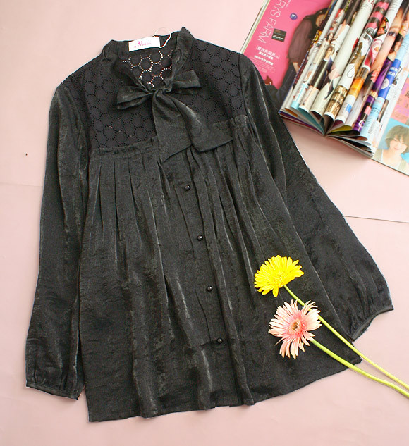 Maternity clothing spring maternity top s131 black freeshipping