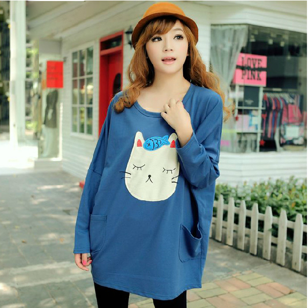 Maternity clothing spring maternity top spring and autumn maternity t-shirt plus size maternity shirt batwing long design