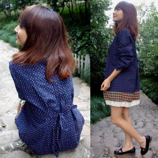 Maternity clothing spring one-piece dress all-match maternity top fashion short skirt