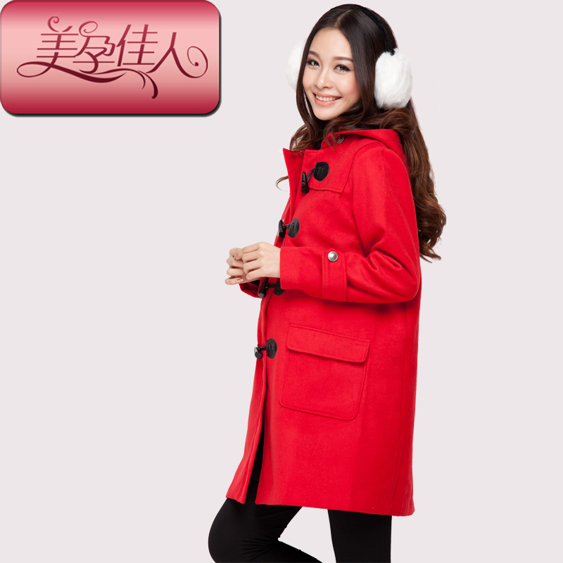 Maternity clothing spring outerwear spring and autumn maternity spring top thermal thickening thick wool coat 1505