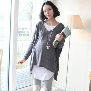 Maternity clothing spring twinset loose maternity t-shirt maternity spring top