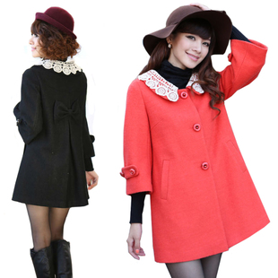 Maternity clothing spring winter outerwear plus size woolen outerwear woolen overcoat doll
