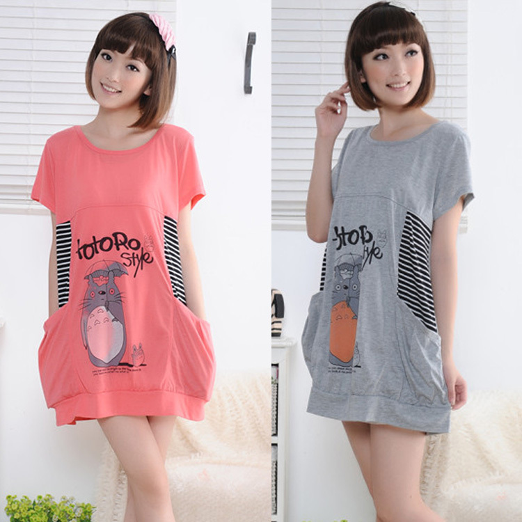 Maternity clothing summer 100% cotton casual t-shirt long design top o-neck maternity shirt maternity bust skirt -181