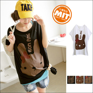 Maternity clothing summer 100% cotton maternity short-sleeve top 23021