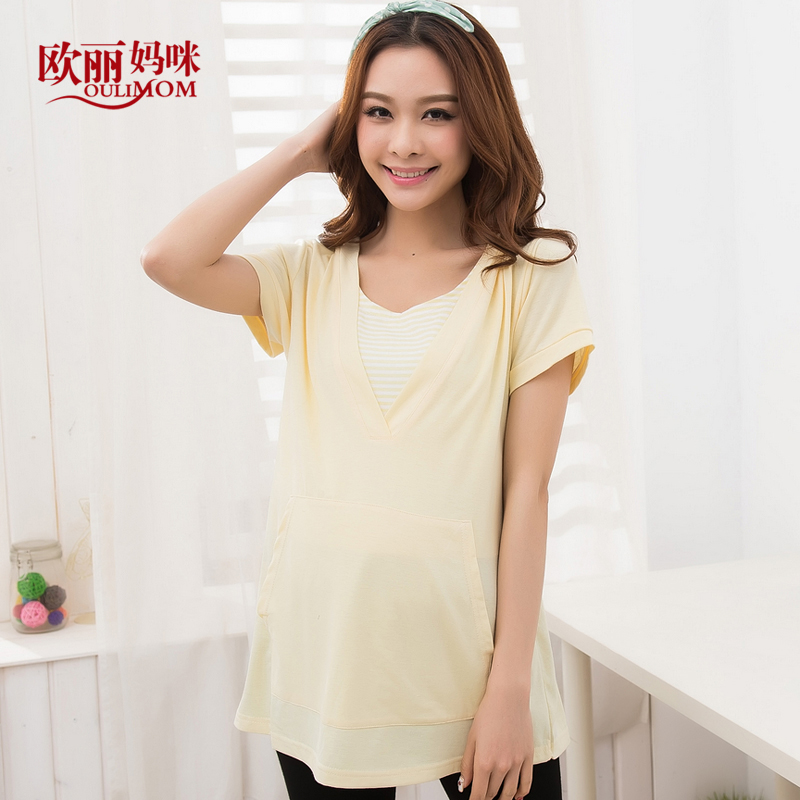 Maternity clothing summer 2 nursing loading maternity short-sleeve T-shirt loose plus size summer top