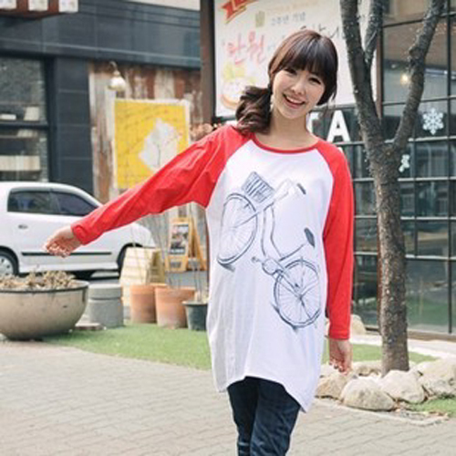 Maternity clothing summer bicycle maternity top long-sleeve loose spring and autumn maternity t-shirt basic shirt