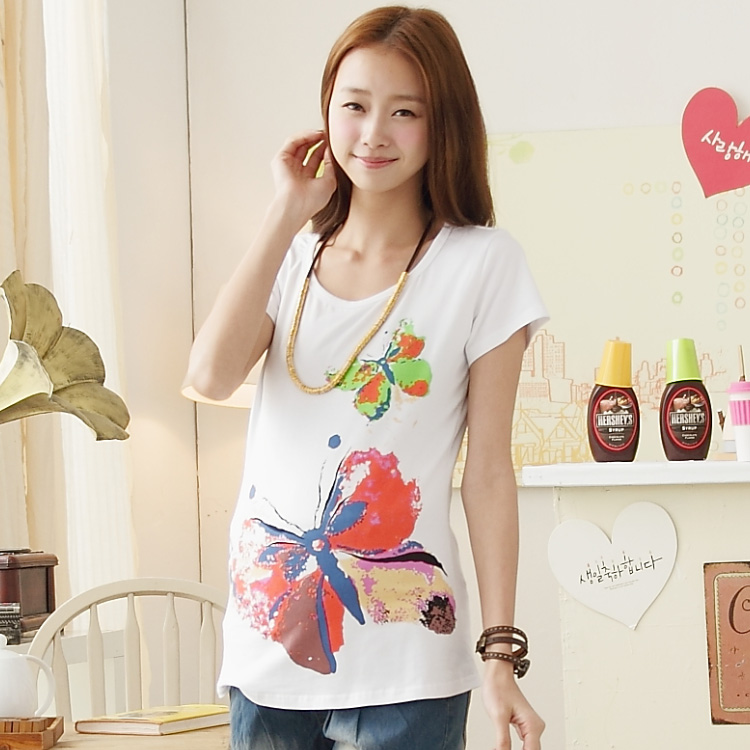 Maternity clothing summer butterfly maternity t-shirt maternity top