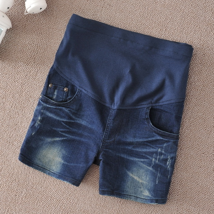 Maternity clothing summer fashion wearing white maternity pants denim shorts knee-length pants