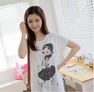 Maternity clothing summer girl maternity top T-shirt white t-shirt loose top