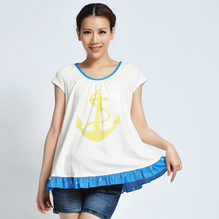 Maternity clothing summer knitted short-sleeve T-shirt top 199 22026