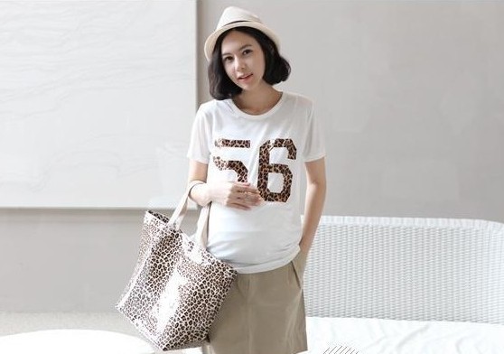 Maternity clothing summer leopard skin fashion maternity 56 T-shirt short-sleeve
