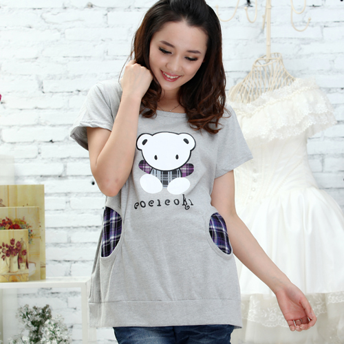 Maternity clothing summer loose maternity t-shirt maternity short-sleeve top 12221