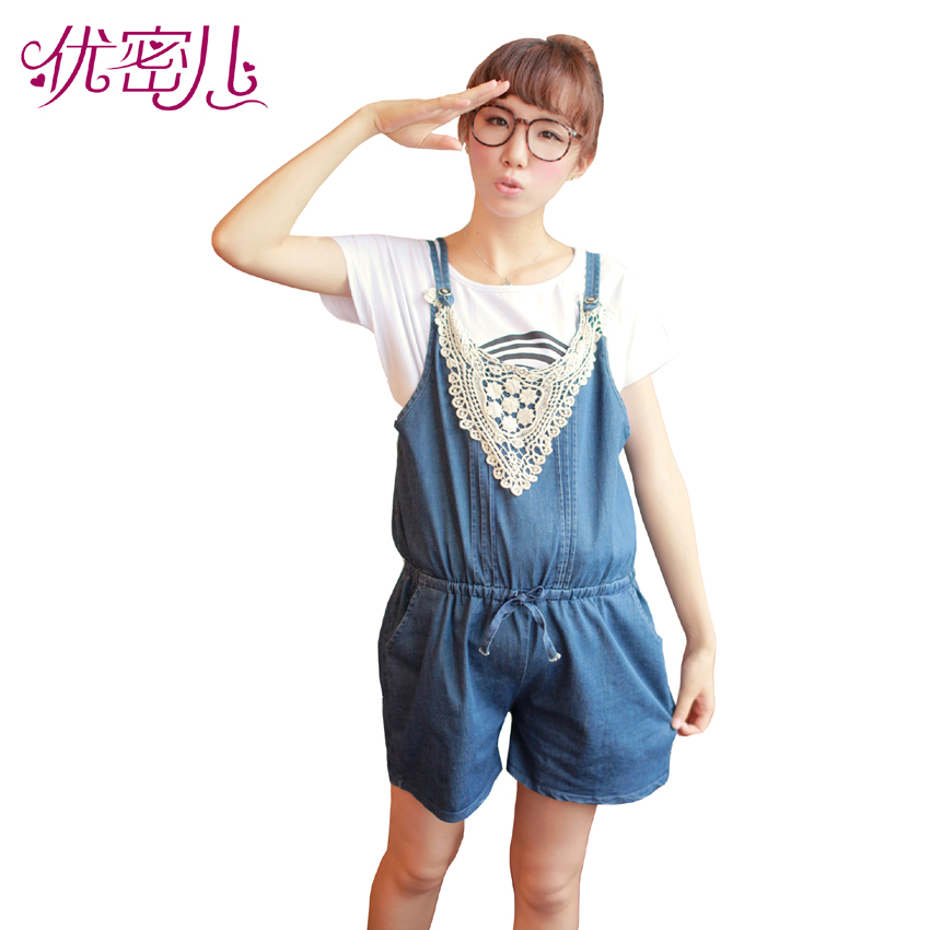 Maternity clothing summer maternity bib pants shorts fashion maternity denim suspenders shorts