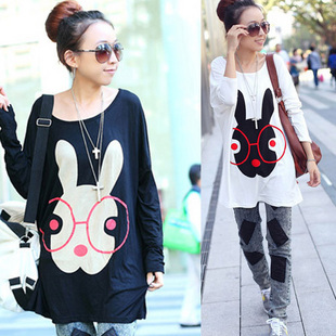 Maternity clothing summer maternity t-shirt batwing sleeve top cartoon long-sleeve T-shirt