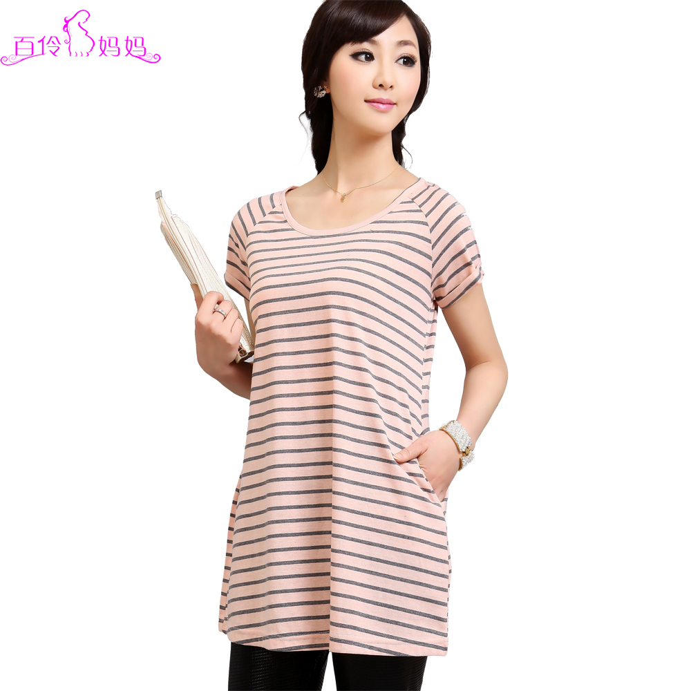 Maternity clothing summer maternity t-shirt fashion loose stripe casual top