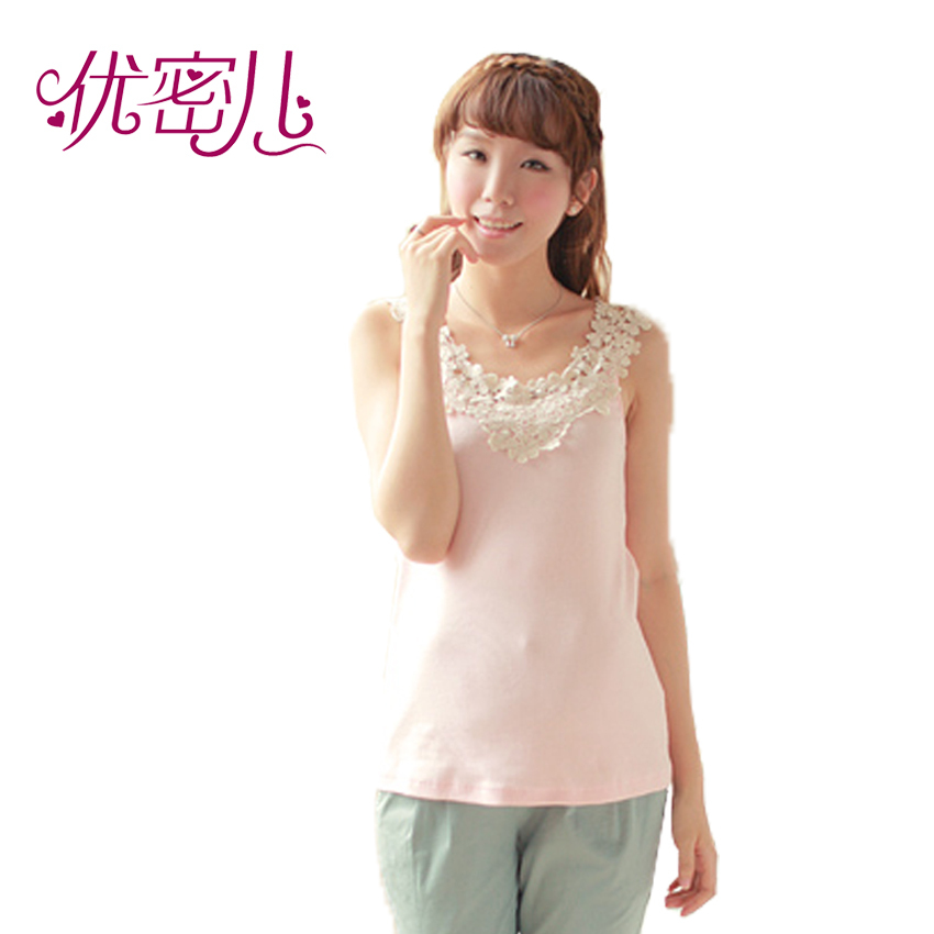 Maternity clothing summer maternity vest lace spaghetti strap top cotton 9a03
