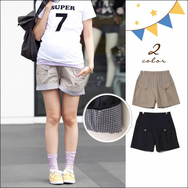 Maternity clothing summer pants retrorse check maternity shorts capris shorts freeshipping