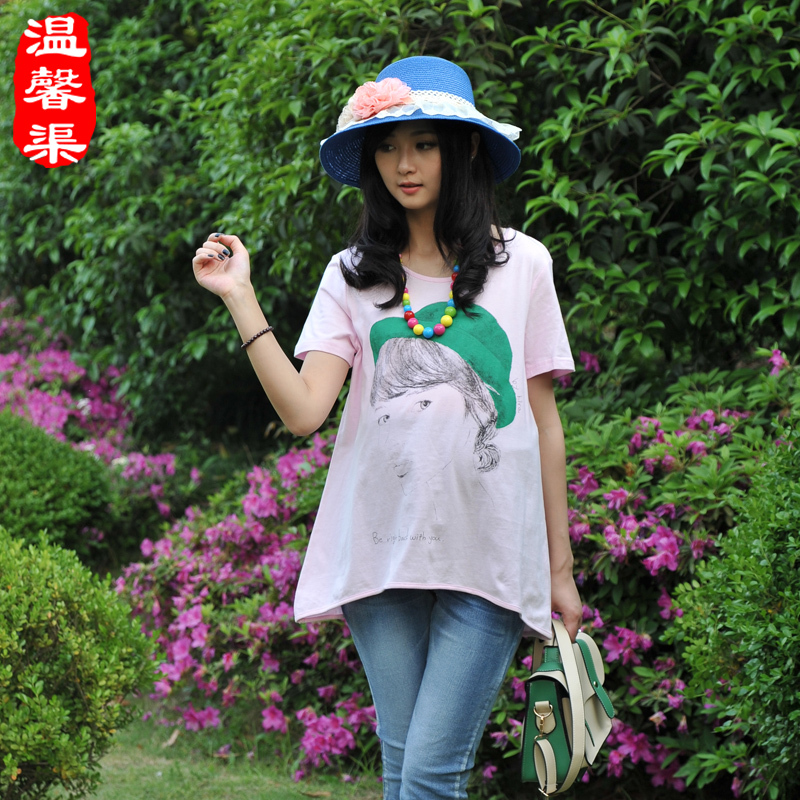 Maternity clothing summer top 100% cotton maternity t-shirt loose maternity top