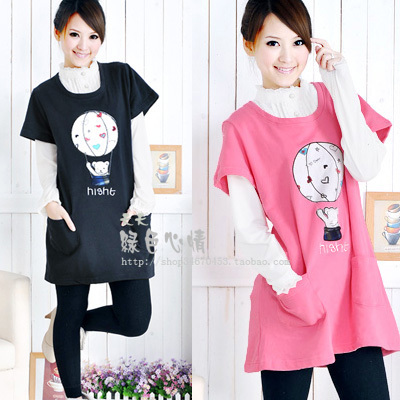 Maternity clothing summer vest 8052 bear hot balloon maternity dress maternity outerwear