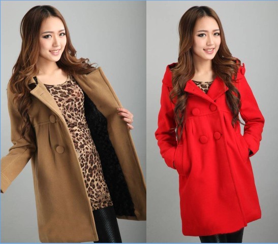 Maternity clothing thermal thickening woolen material outerwear medium-long plus size plus velvet winter wadded jacket overcoat