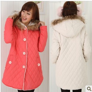 Maternity clothing thickening   jacket fashion fur collar  thermal outerwear  cotton-padded free shipping