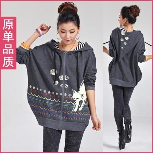 Maternity clothing top autumn plus size clothing design Women fashion loose long-sleeve T-shirt with a hood tee sweatshirt 21