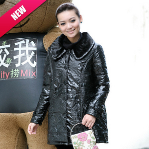 Maternity clothing top maternity clothing autumn and winter black fur collar wadded jacket outerwear cotton-padded jacket a276