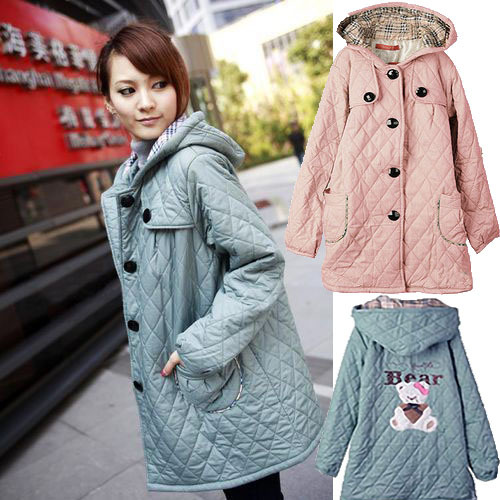 Maternity clothing wadded jacket maternity thickening outerwear bear with a hood wadded jacket shaping cotton-padded jacket