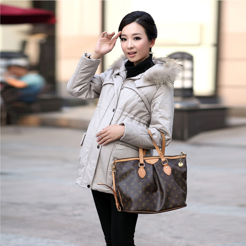 Maternity clothing winter 100% cotton raccoon fur thermal maternity wadded jacket maternity cotton-padded jacket