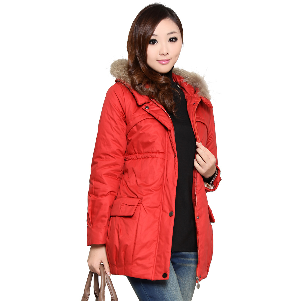 Maternity clothing winter 100% cotton raccoon fur thermal maternity wadded jacket maternity cotton-padded jacket