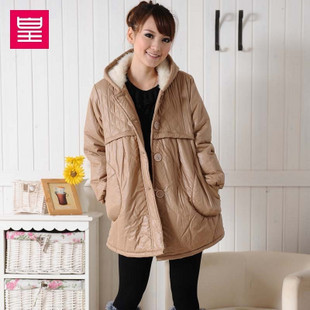 Maternity clothing winter berber fleece wadded jacket thickening thermal outerwear maternity cotton-padded jacket top