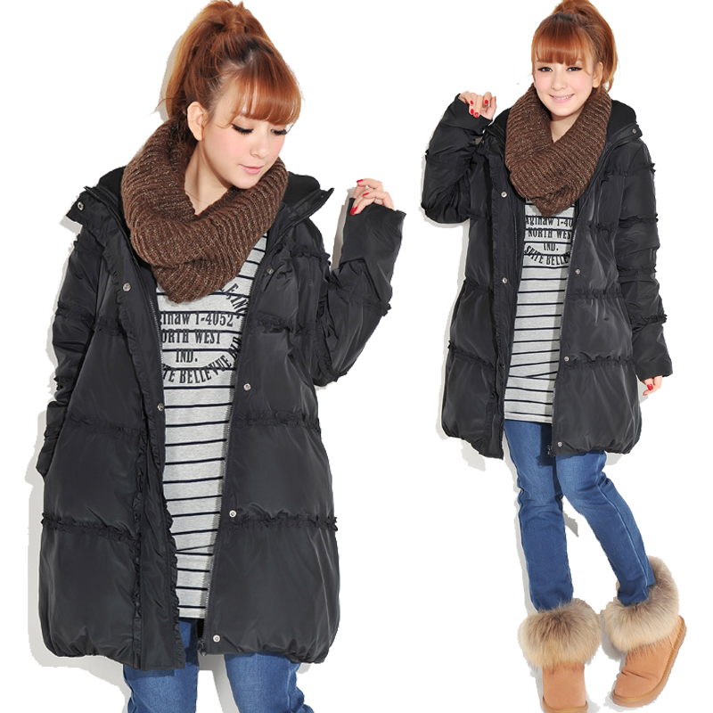 Maternity clothing winter  clothing thickening  wadded jacket  long design outerwear  bread free shipping