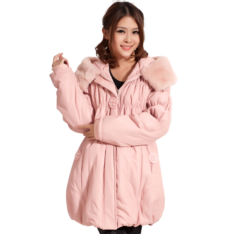 Maternity clothing winter cotton-padded jacket maternity elastic thickening wadded jacket front and rear