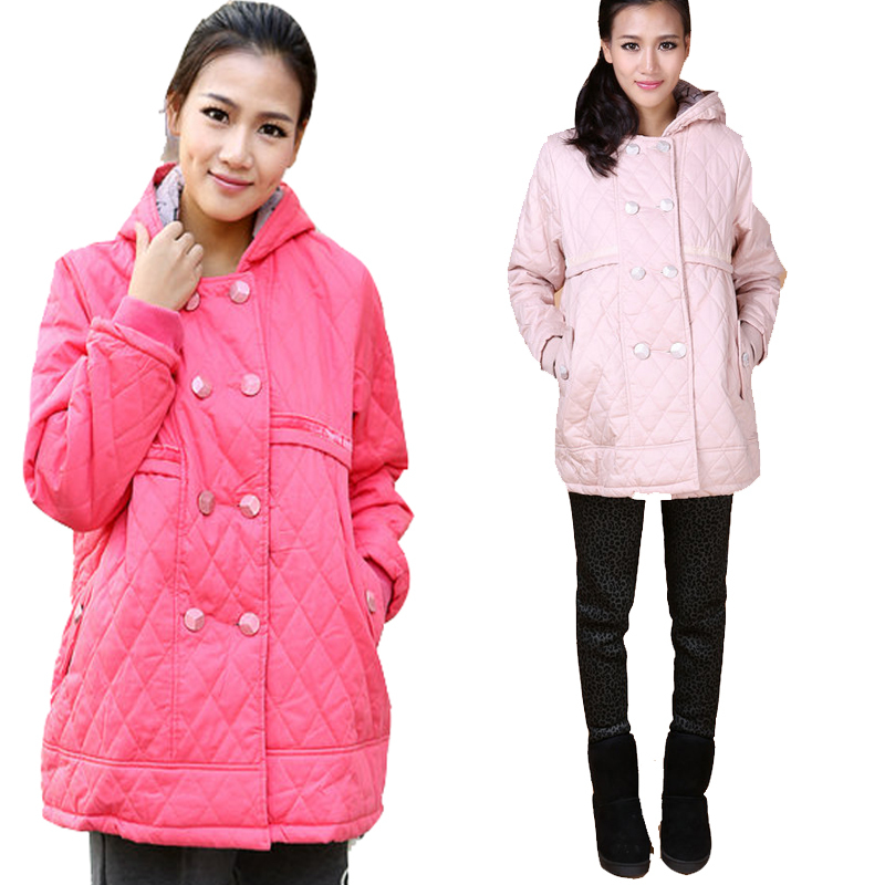Maternity clothing winter fashion elegant double breasted maternity winter wadded jacket thermal thickening outerwear