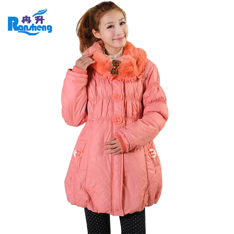 Maternity clothing winter fashion fur collar maternity cotton clothes maternity overcoat outerwear caw-1022