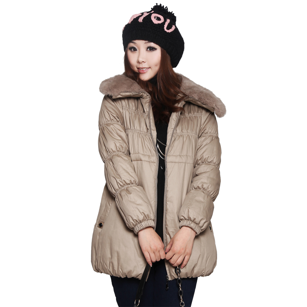 Maternity clothing winter fashion thickening thermal pure rabbit fur maternity cotton-padded jacket wadded jacket