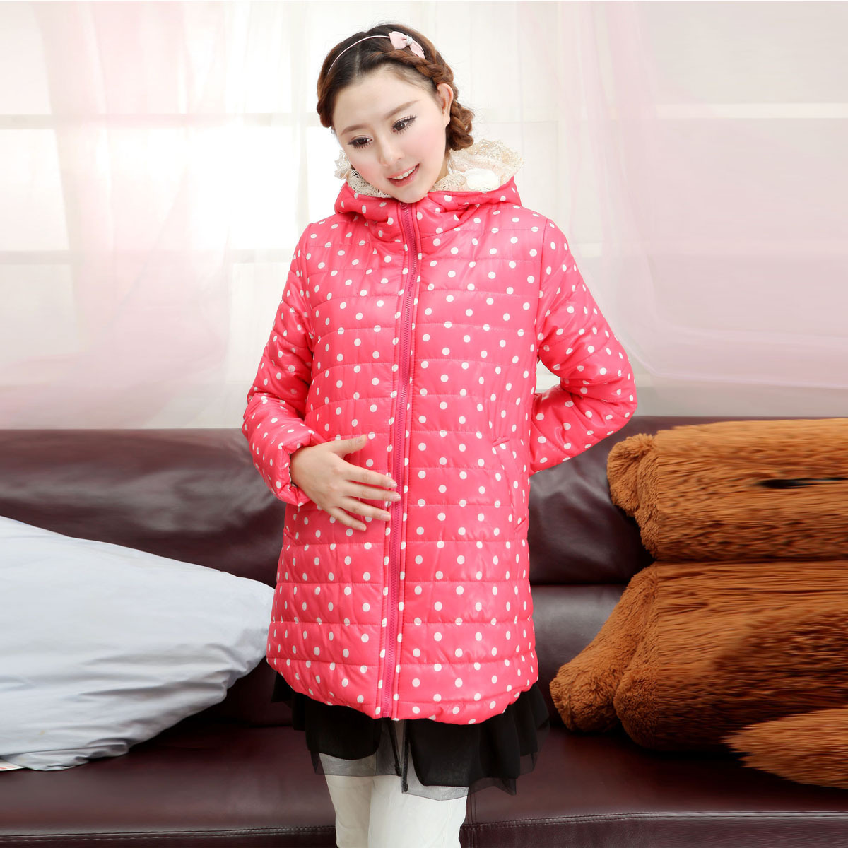 Maternity clothing winter maternity cotton-padded jacket cotton-padded jacket maternity wadded jacket thickening outerwear