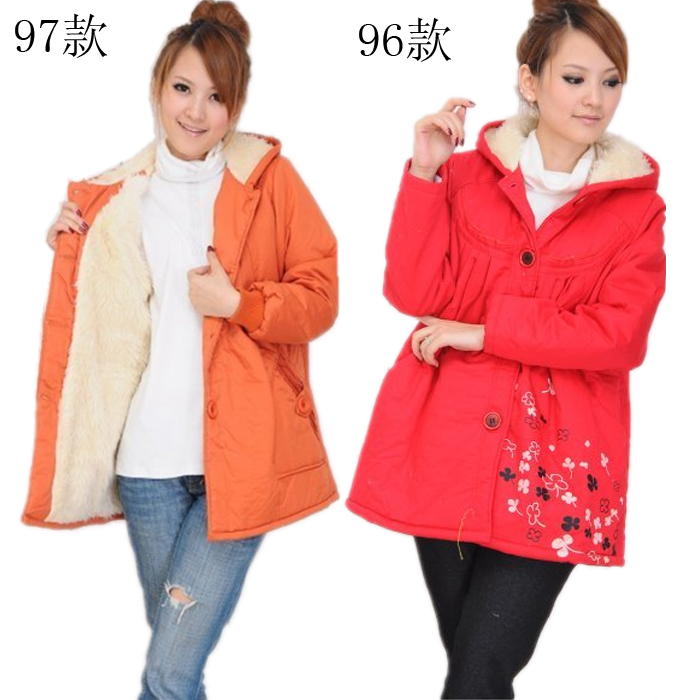 Maternity clothing winter maternity outerwear maternity wadded jacket cotton-padded jacket plus wool with a hood thermal winter
