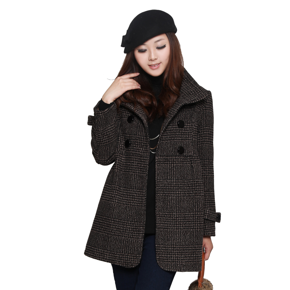 Maternity clothing winter maternity overcoat houndstooth wool maternity top outerwear