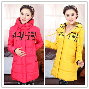 Maternity clothing winter maternity thermal winter fashion outerwear wadded jacket stand collar hooded maternity cotton-padded