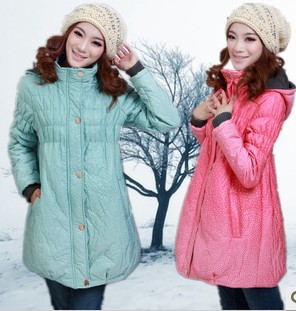 Maternity clothing winter maternity wadded jacket thermal overcoat fashion outerwear thickening cotton-padded jacket 61272