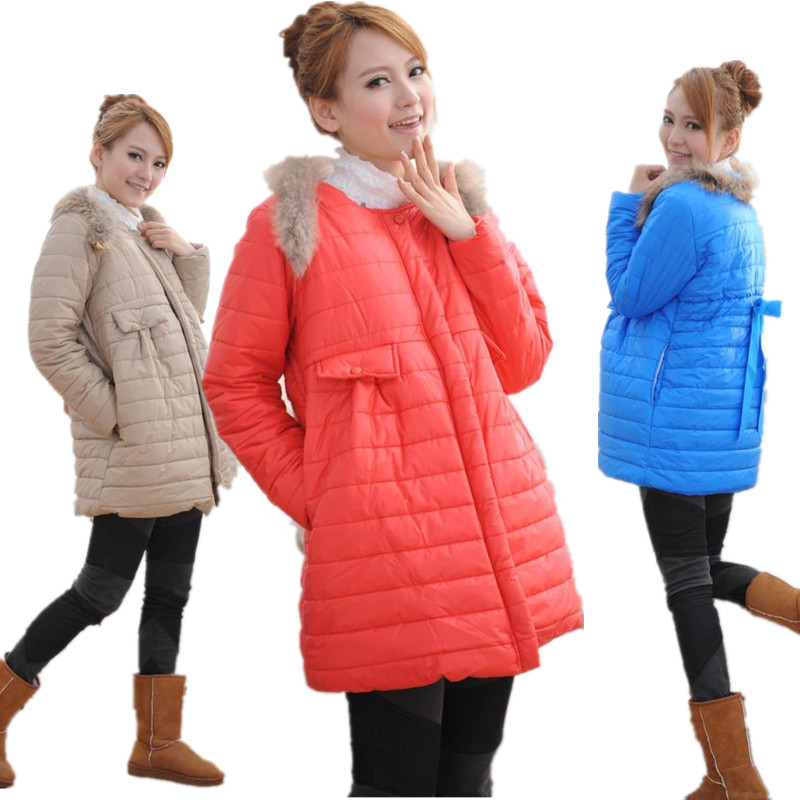 Maternity clothing winter outerwear fashion fur collar   jacket  outerwear  cotton-padded free shipping