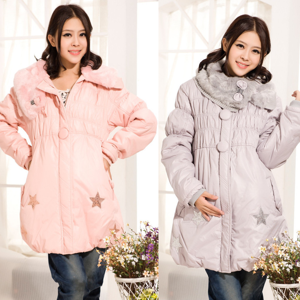 Maternity clothing winter outerwear fresh princess mounted outerwear maternity cotton-padded jacket thickening overcoat thermal
