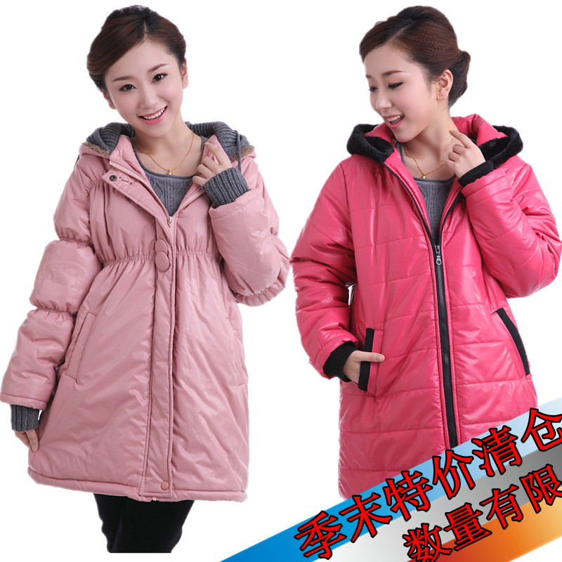 Maternity clothing winter outerwear maternity thickening wadded jacket medium-long maternity cotton-padded jacket overcoat --180