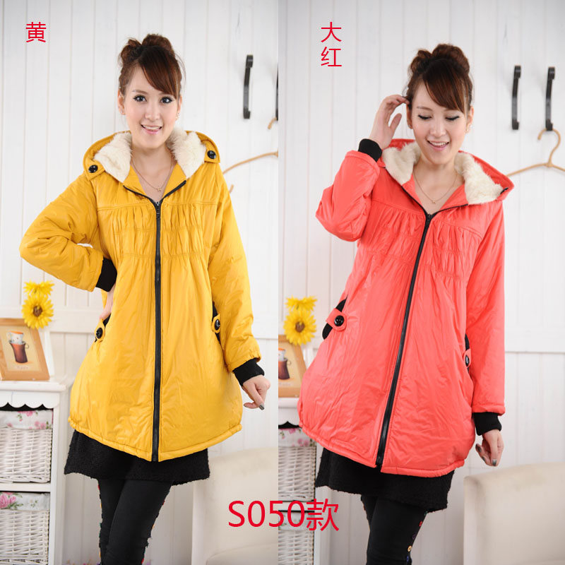 Maternity clothing winter outerwear maternity wadded jacket maternity thickening trench maternity berber fleece thermal