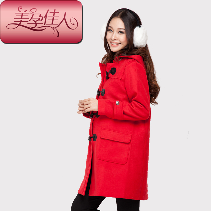 Maternity clothing winter outerwear thermal thickening maternity top autumn and winter thick wool coat 1505