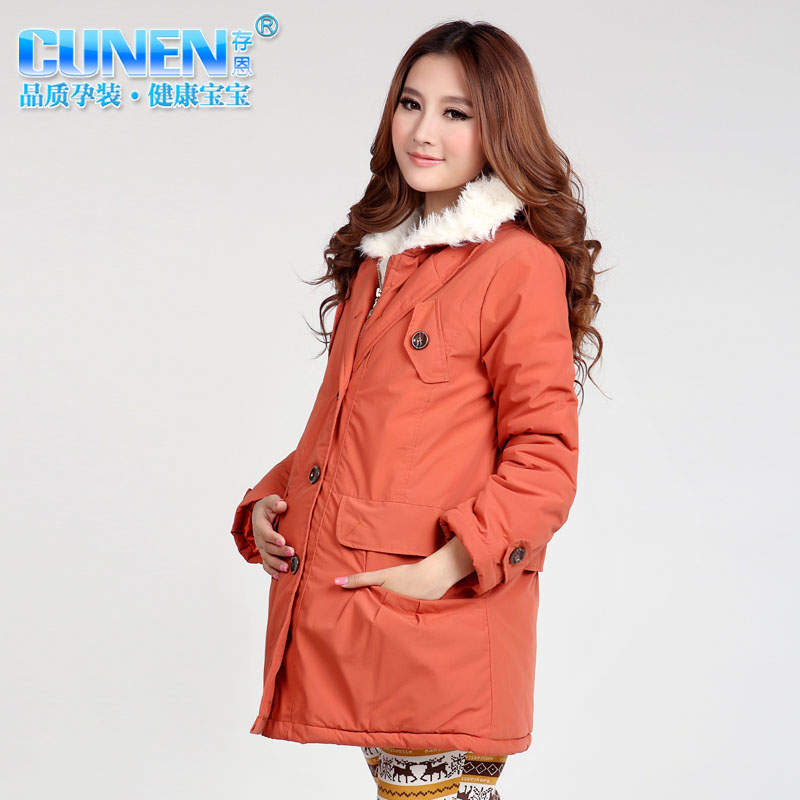 Maternity clothing winter plus velvet thickening wadded jacket maternity winter outerwear thermal autumn and winter maternity