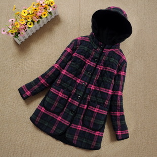 Maternity clothing winter thermal wadded jacket outerwear female thickening maternity winter plaid cotton-padded jacket top