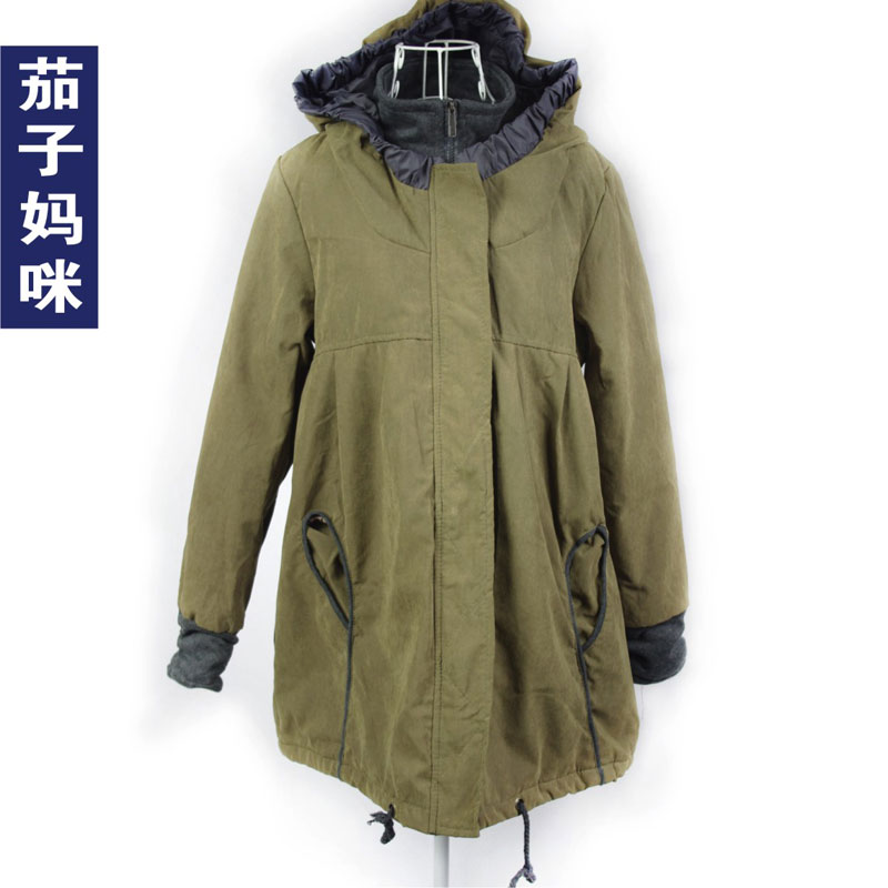 Maternity clothing winter thermal zipper thickening outerwear overcoat trench maternity cotton-padded jacket vintage wadded